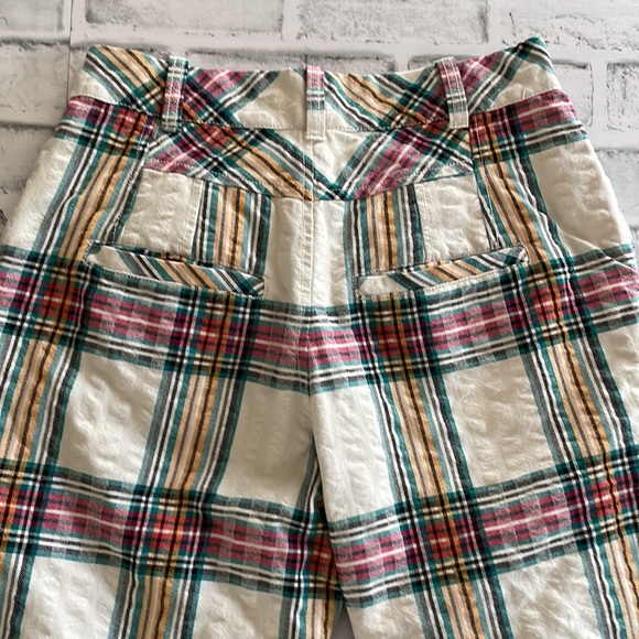Free People High Waisted Plaid Cotton Pants - Picture 7 of 8